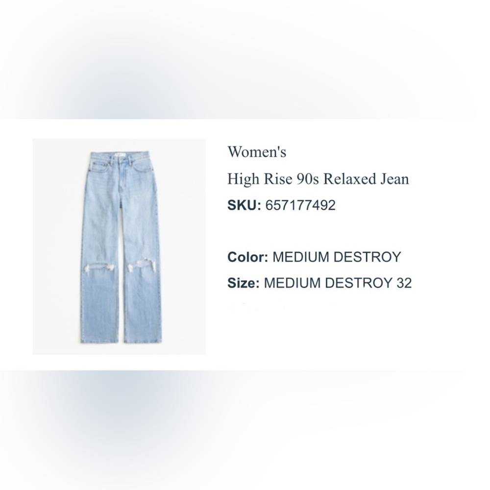 Abercrombie & Fitch Women's High Rise 90s Relaxed Jean